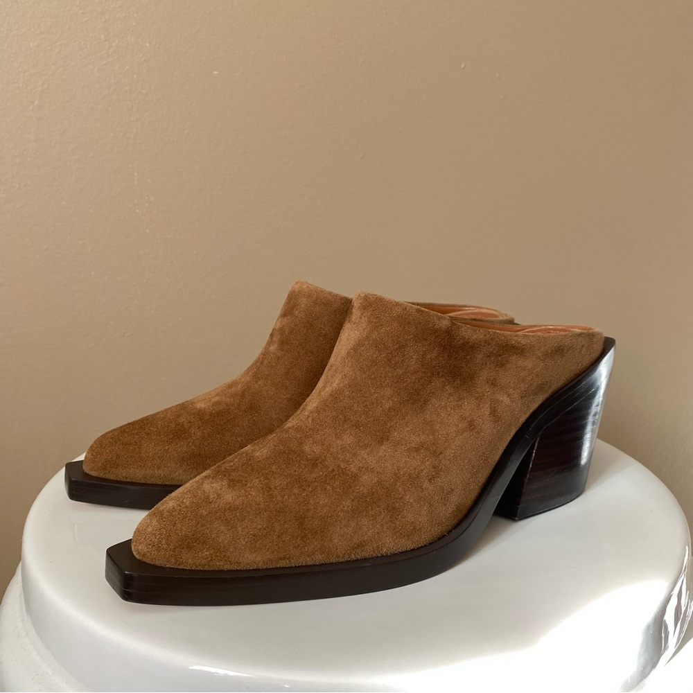 COACH BROWN SUEDE PALOMA MULE WESTERN 5